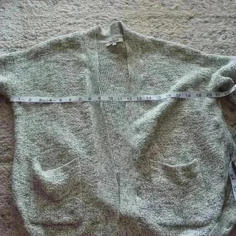 Madewell Womens Grey and Black Midland Open Front Closet Staple Cardigan XS - Picture 10 of 11